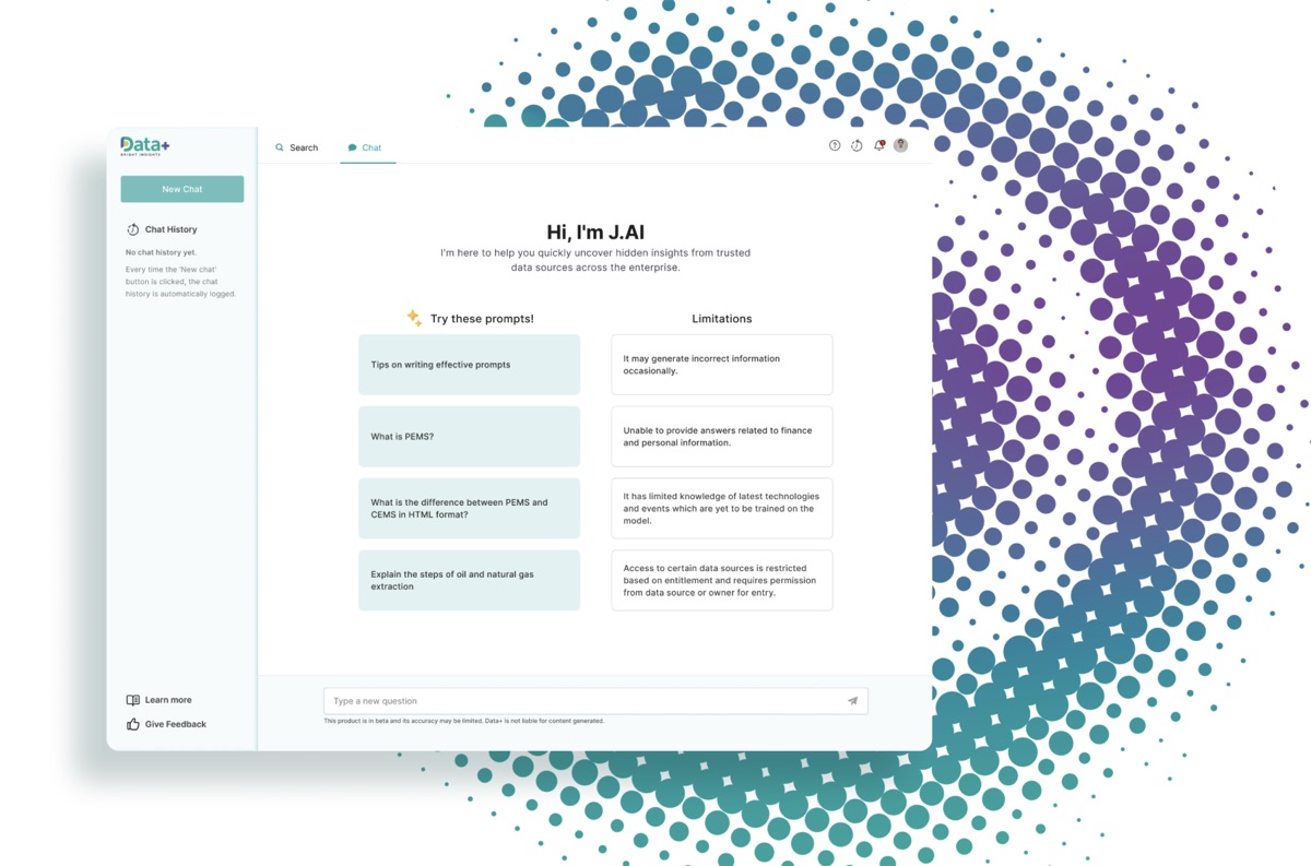 J.AI corporate chatbot assistant interface