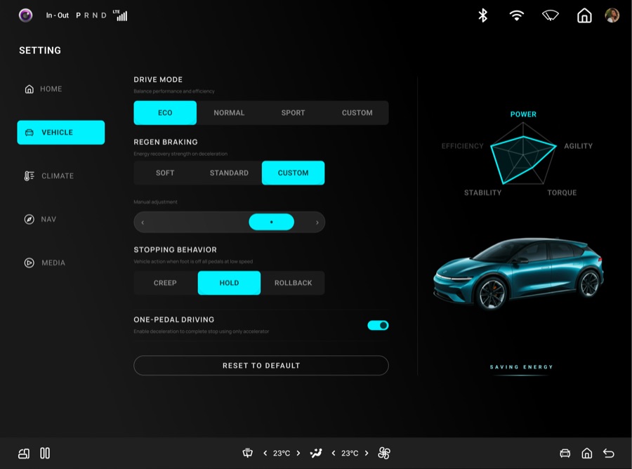 Final UI for Eco mode settings